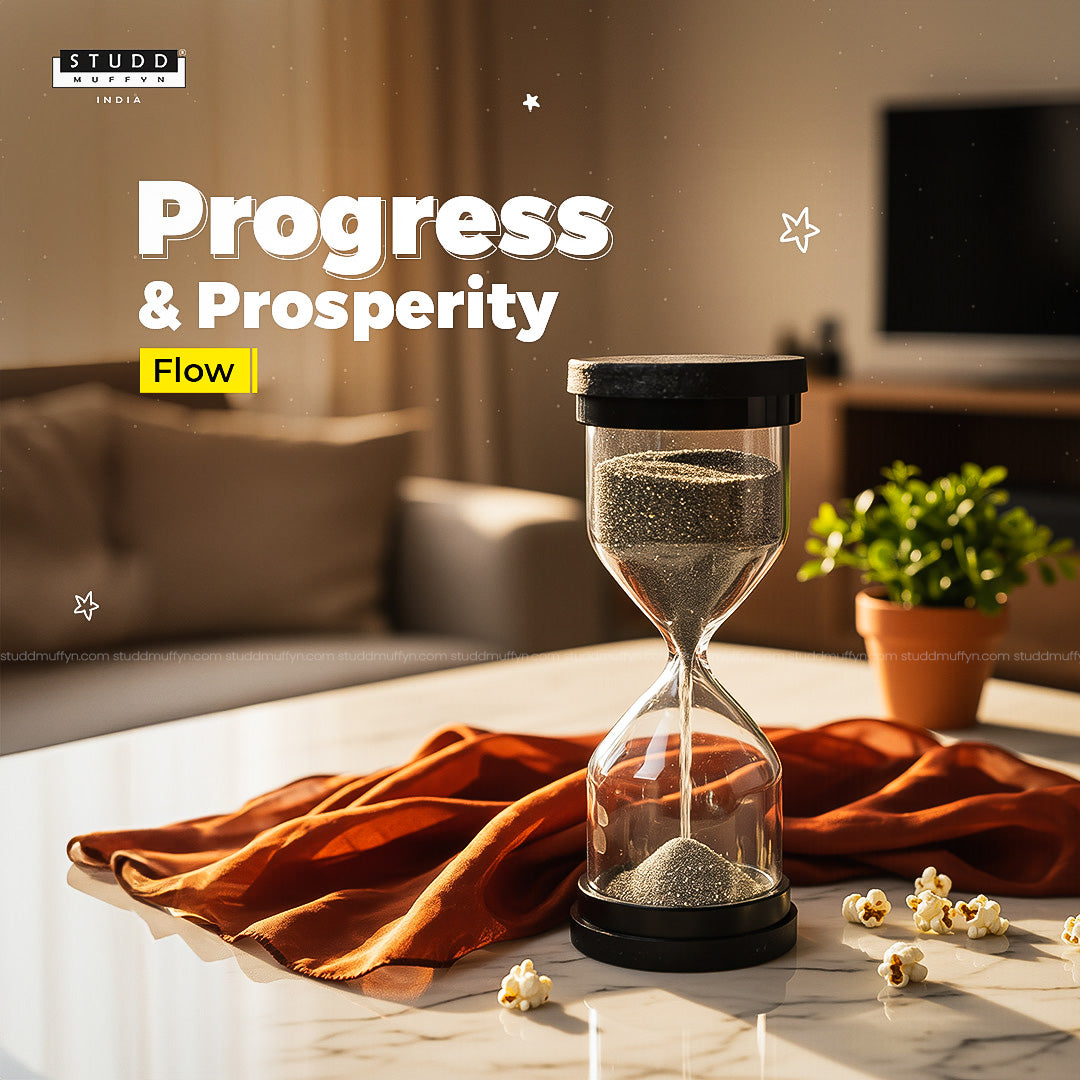 Pyrite Prosperity Flow Hourglass – Classic (40×100 mm)
