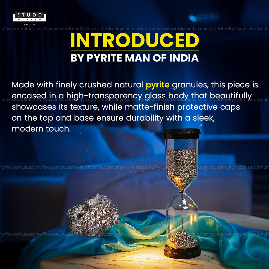 Pyrite Prosperity Flow Hourglass – Classic (40×125 mm)