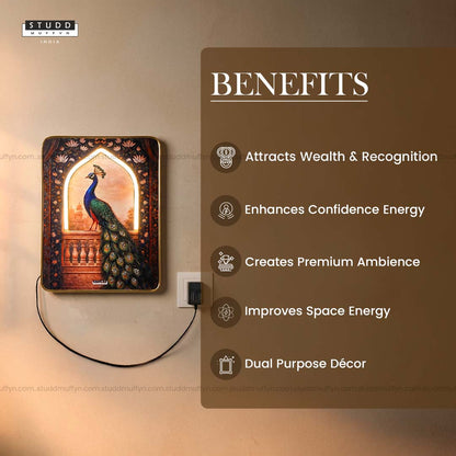 Pyrite Prosperity Peacock Neon Light Frame