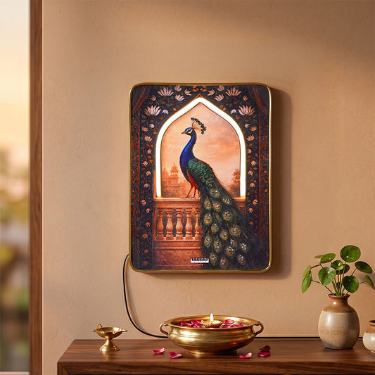Pyrite Prosperity Peacock Neon Light Frame