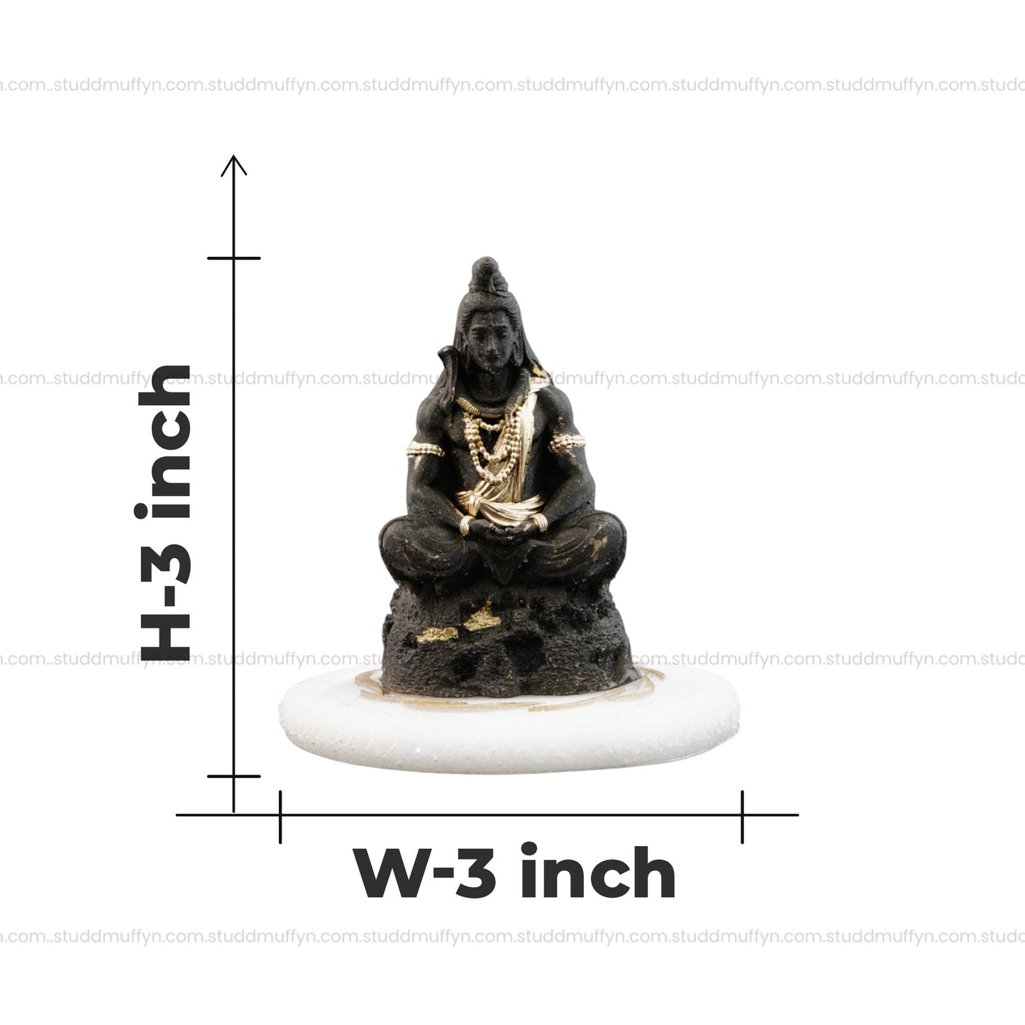 Pyrite Shiv Ji on Selenite Coaster I Miniature Series