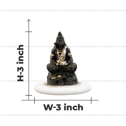 Pyrite Shiv Ji on Selenite Coaster I Miniature Series