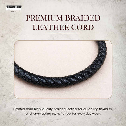Pyrite Stretchable Leather Bracelet