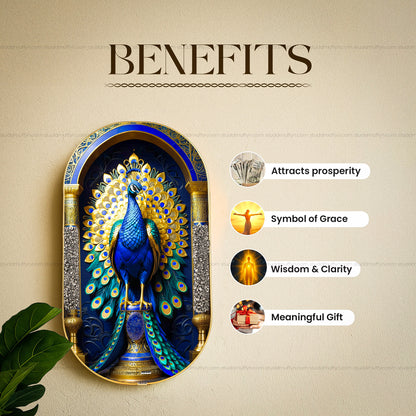 Pyrite–Lapis Peacock Frame [ Capsule Shape ]