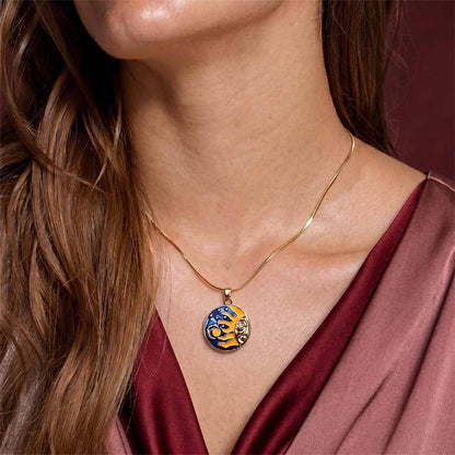 Radiant Surya Crystal Pendant - 24k Gold Tone Plated [ With Chain ]
