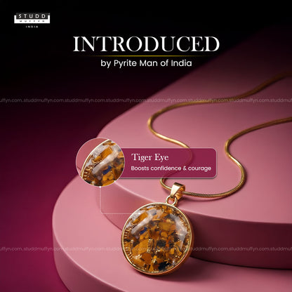 Radiant Surya Crystal Pendant - 24k Gold Tone Plated [ With Chain ]
