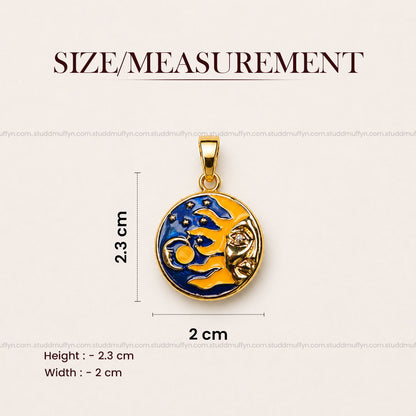 Radiant Surya Crystal Pendant - 24k Gold Tone Plated [ With Chain ]