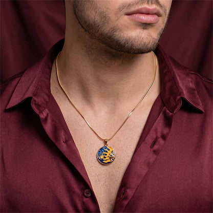 Radiant Surya Crystal Pendant - 24k Gold Tone Plated [ With Chain ]