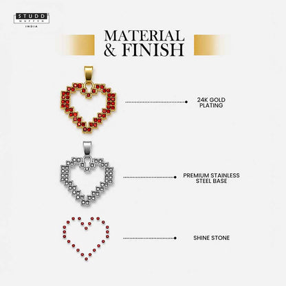 Red Heart Pixel Pendant