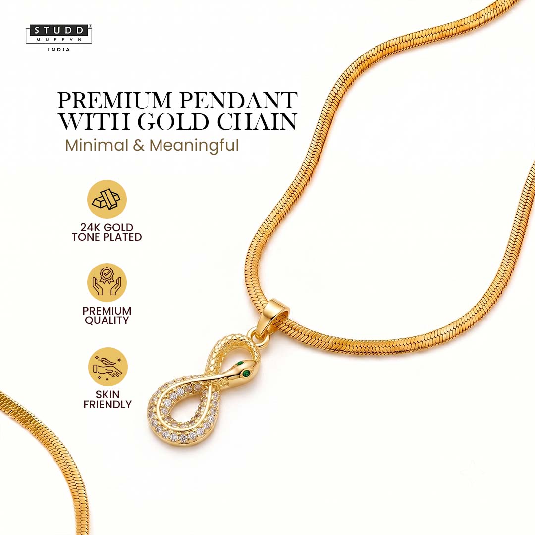 Revival Venom Loop Pendant – 24K Gold Tone Plated [With Chain]