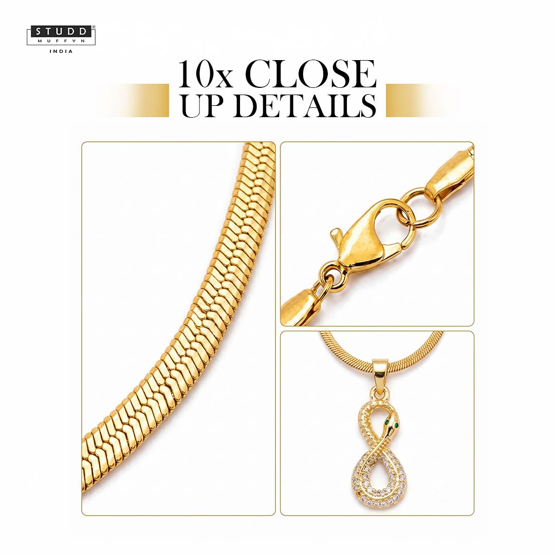 Revival Venom Loop Pendant – 24K Gold Tone Plated [With Chain]
