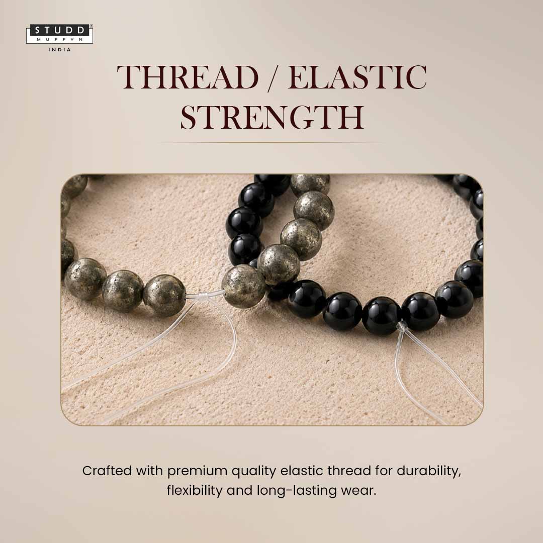 Richie Rich Combo (Pyrite bracelet + Black Obsidian Bracelet)