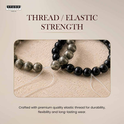 Richie Rich Combo (Pyrite bracelet + Black Obsidian Bracelet)