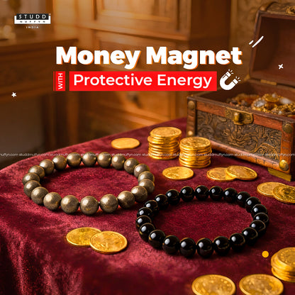 Richie Rich Combo (Pyrite Bracelet + Black Obsidian Bracelet)