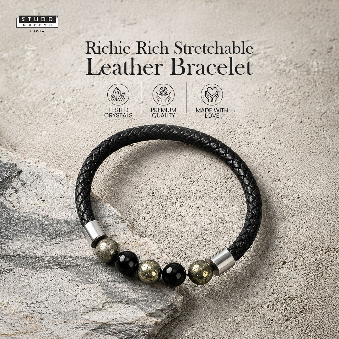 Richie Rich Stretchable Leather Bracelet