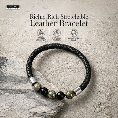 Richie Rich Stretchable Leather Bracelet