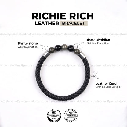 Richie Rich Stretchable Leather Bracelet