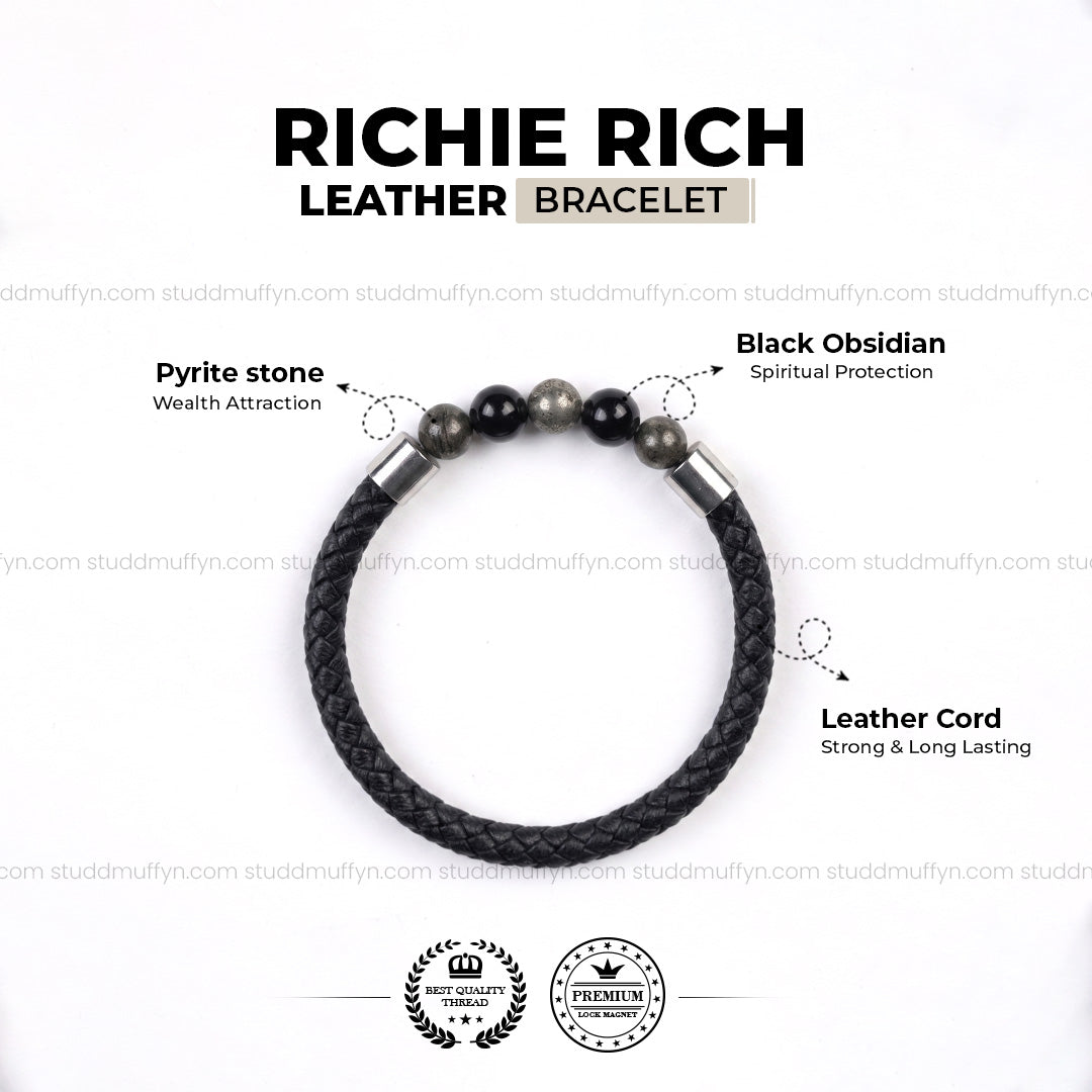 Richie Rich Stretchable Leather Bracelet