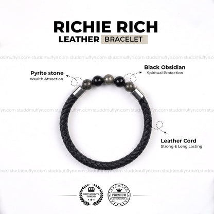 Richie Rich Stretchable Leather Bracelet