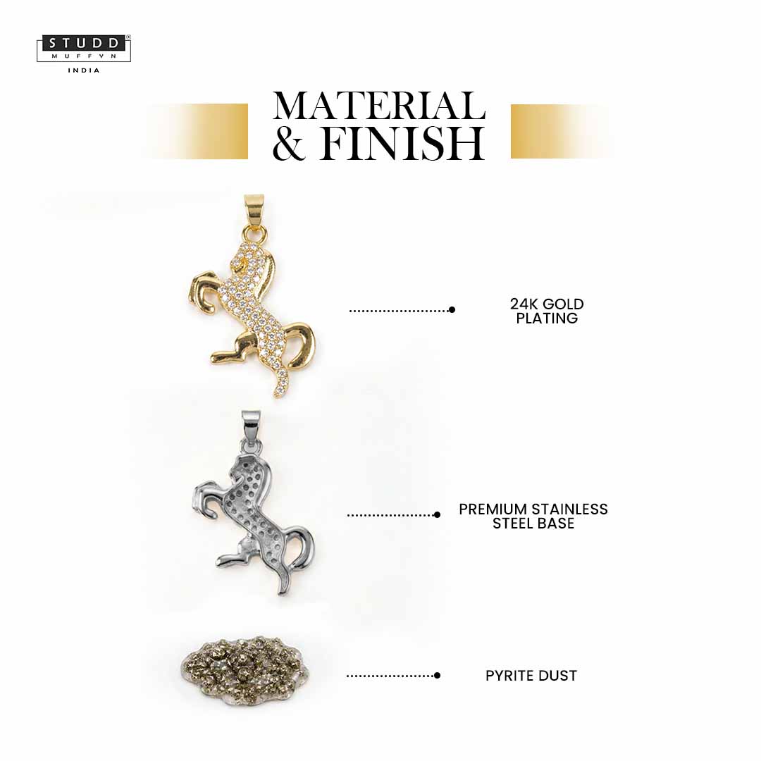 Ride Your Destiny Horse Pendant - 24k Gold Toned