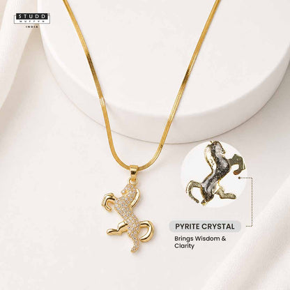 Ride Your Destiny Horse Pendant - 24k Gold Toned
