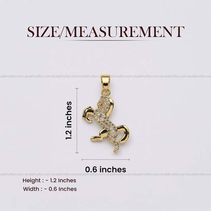 Ride Your Destiny Horse Pendant - 24k Gold Tone Plated [ Gold Chain ]