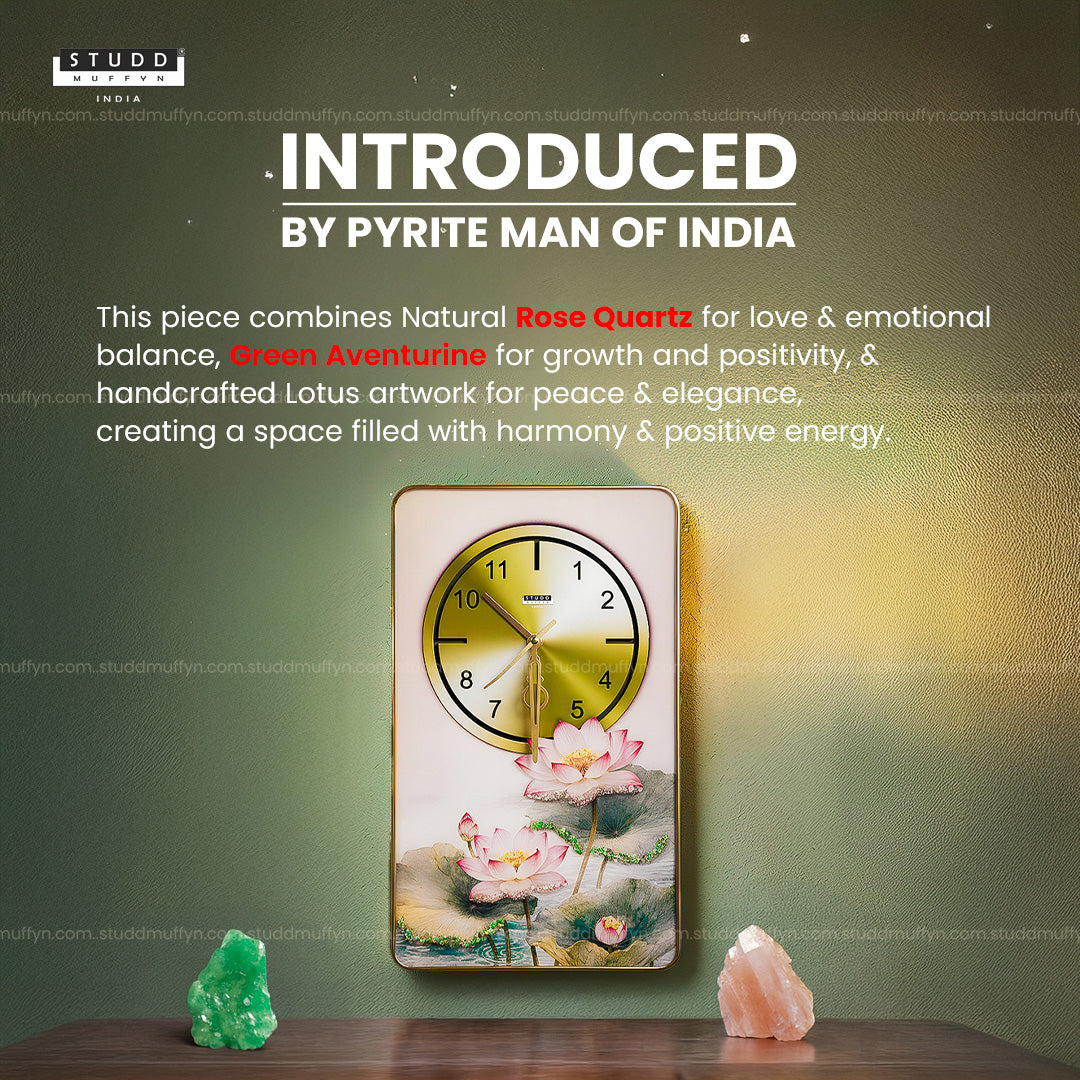 Rose Quartz-Aventurine Lotus Clock