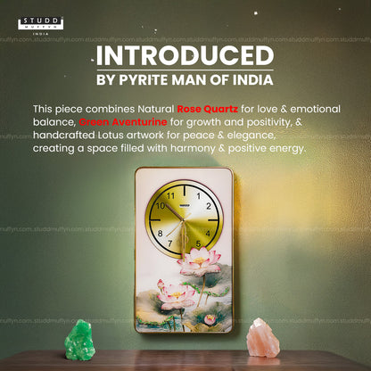 Rose Quartz-Aventurine Lotus Clock