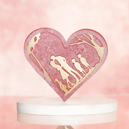 Rose Quartz Family Heart
