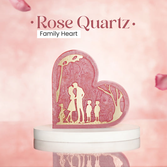 Rose Quartz Family Heart