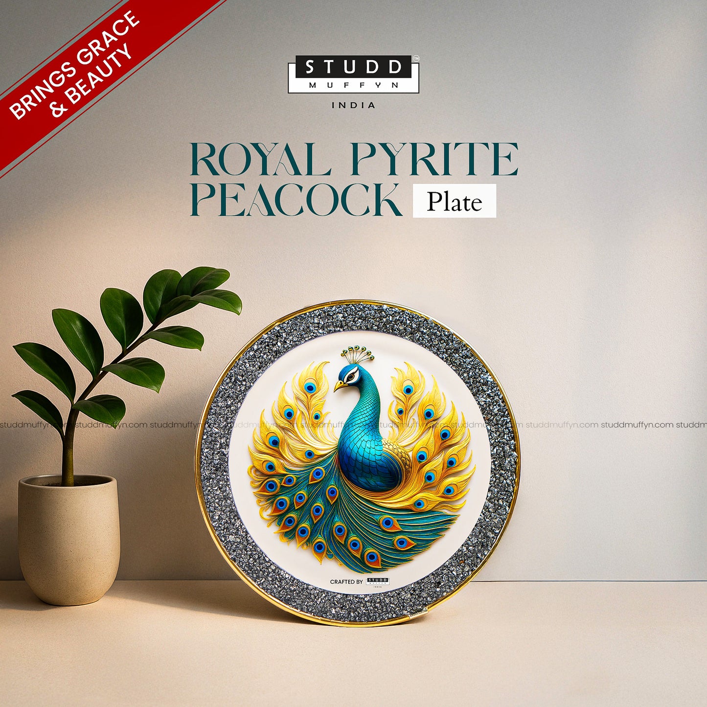 Royal Pyrite Peacock Plate