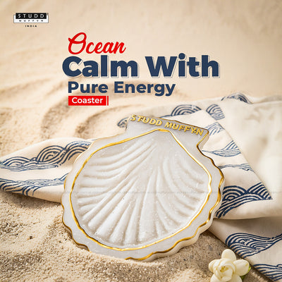 Sacred Sea Shell Harmony Selenite Coaster