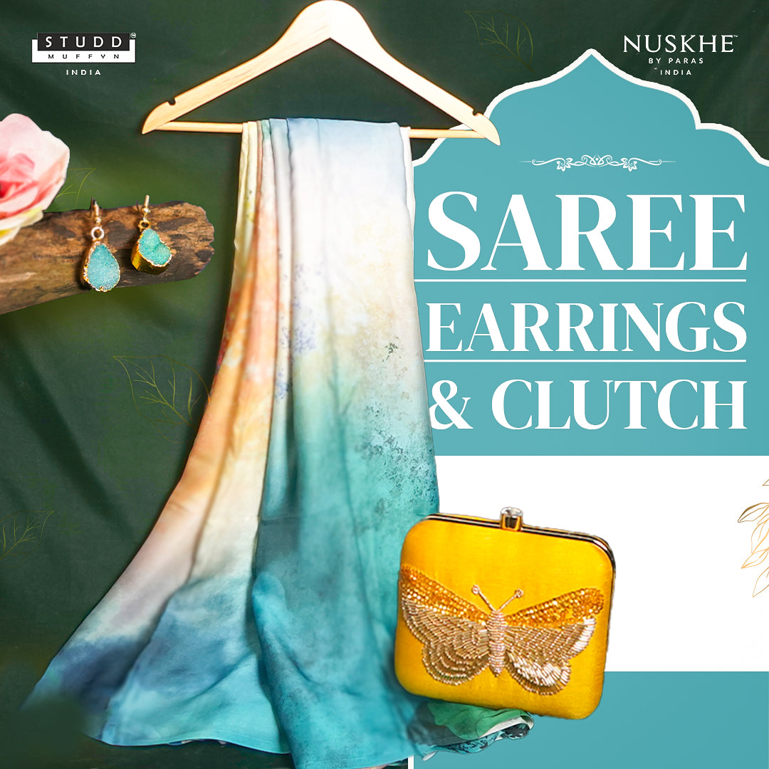 Basant Trio I Saree Clutch Earrings