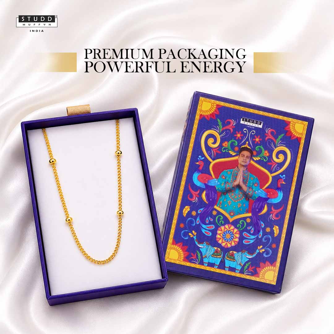 Golden Satellite Chain - 24K Gold Plated [ Pack of 2 ]