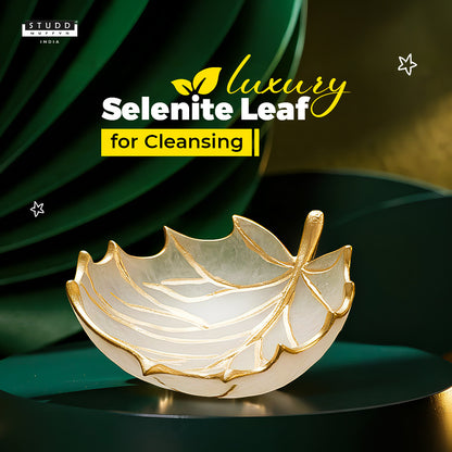 Selenite Crystal Recharging Leaf