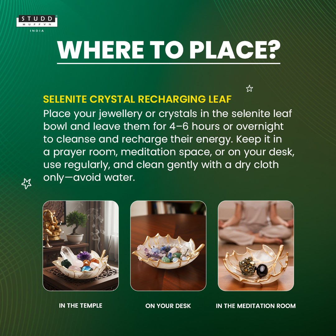 Selenite Crystal Recharging Leaf