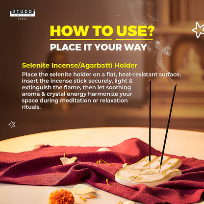 Selenite Incense/Agarbatti Holder