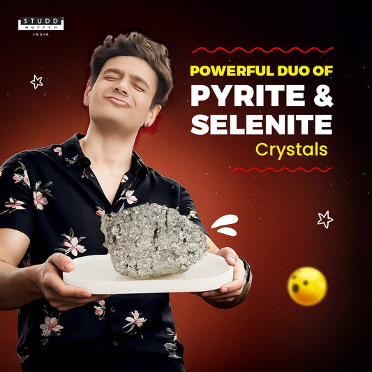 Selenite Recharging Plate With Pyrite Geode