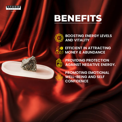 Selenite Recharging Plate With Pyrite Geode