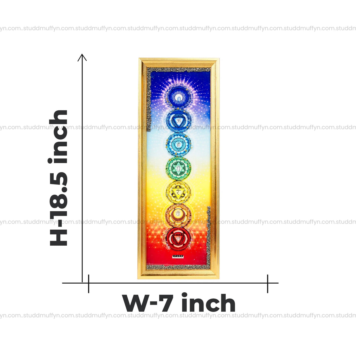 Seven Chakras Pyrite Frame