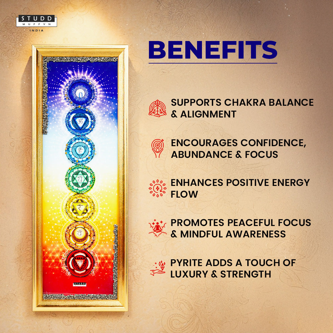 Seven Chakras Pyrite Frame