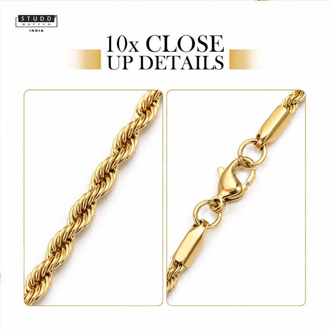 Signature Rope Chain Combo — Gold-Toned Chain & Bracelet Set