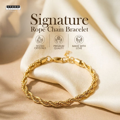 Signature Rope Chain Bracelet — 24K Gold Tone