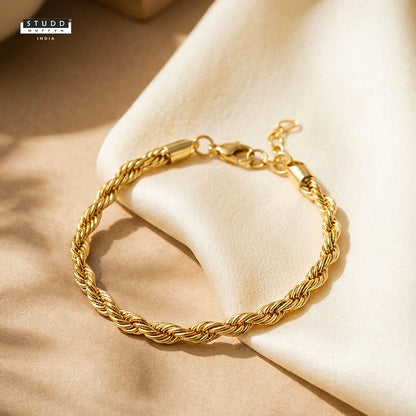 Signature Rope Chain Combo — Gold-Toned Chain & Bracelet Set