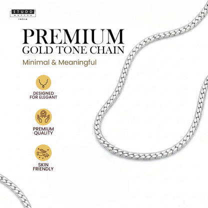 Silver Braided Flat Chain [ 55cm ]