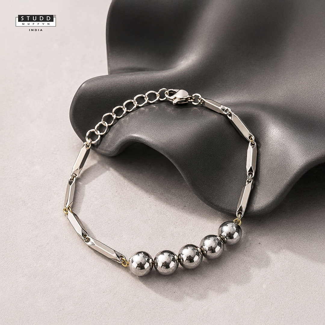 Silver Hematite Rice Bracelet