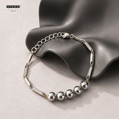 Silver Hematite Rice Bracelet