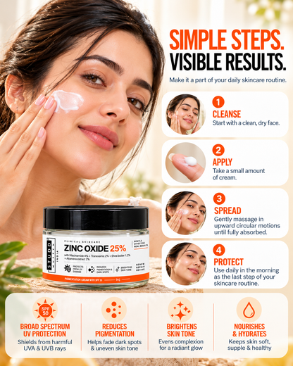 Zinc Oxide 25% Pigmentation Cream with SPF 50