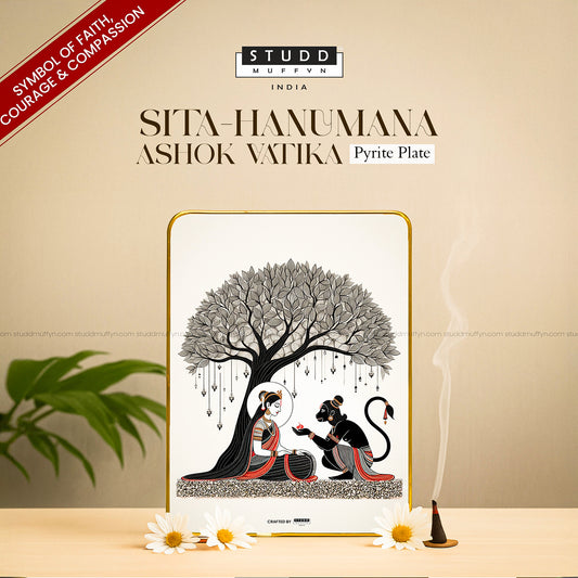 Sita-Hanumana Ashok Vatika Pyrite Plate