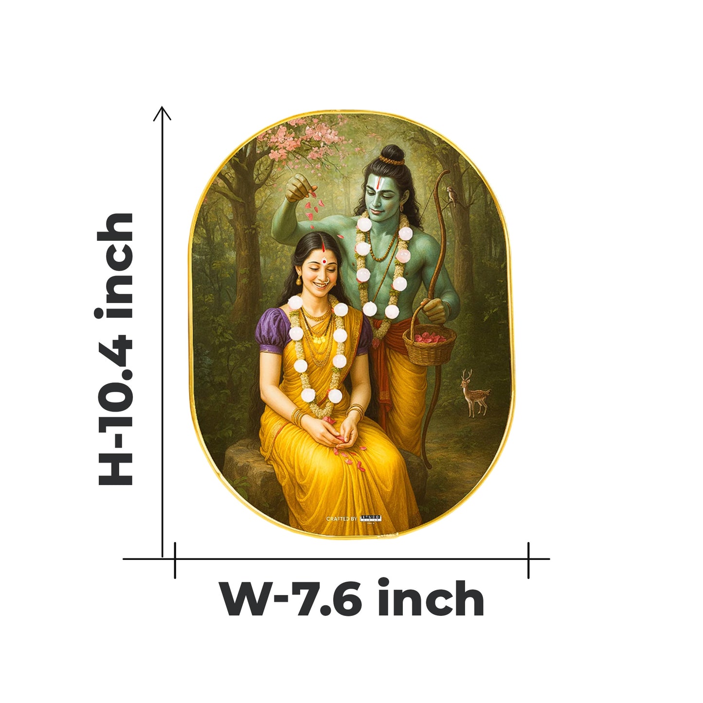 Sita Ram Rose Quartz Plate [ Rounded Rectangle ]